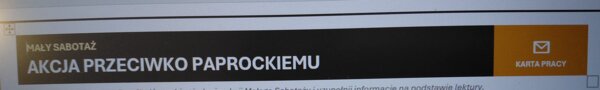 Mały Sabotaż - Akcja przeciwko Paprockiemu - karta pracy