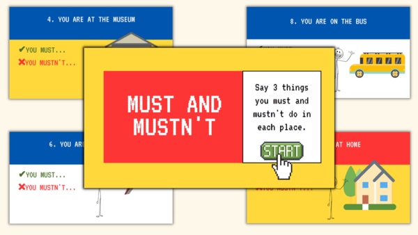 Must and mustn't - speaking practice