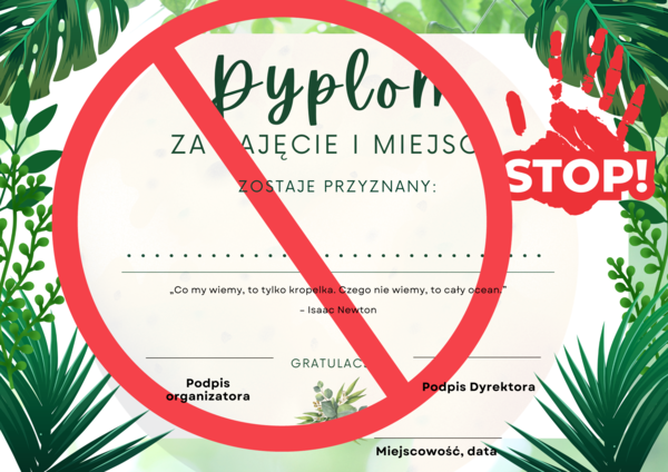 Dyplomy - 3 sztuki - 1, 2 i 3 miejsce