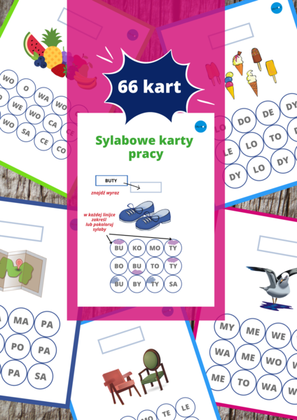 Czytanie sylabowe karty pracy