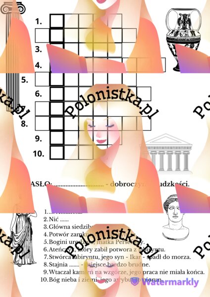 Krzyżówka - mitologia grecka