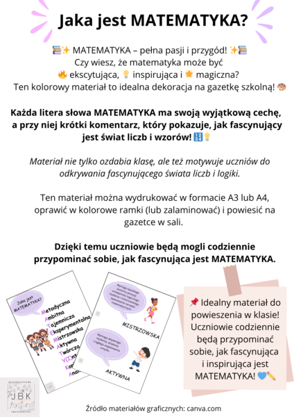 Matematyka - jaka jest? - Materiał na gazetkę klasową