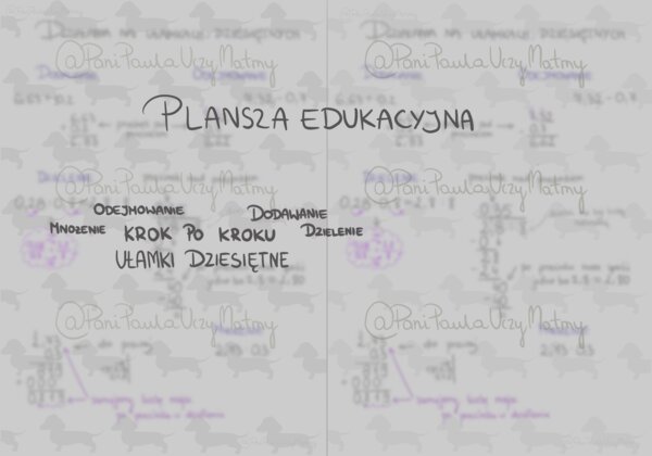 Plansza Edukacyjna z Jamnikami – Dodawanie, Odejmowanie, Mnożenie i Dzielenie Ułamków Dziesiętnych