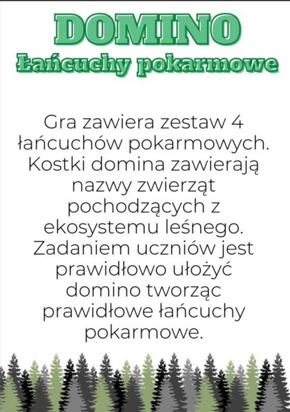 Łańcuchy pokarmowe - domino