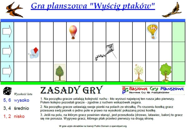 Wyścig ptaków – Gra planszowa