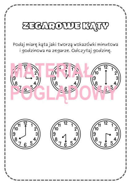 ZEGAROWE KĄTY - klasa 4, 5