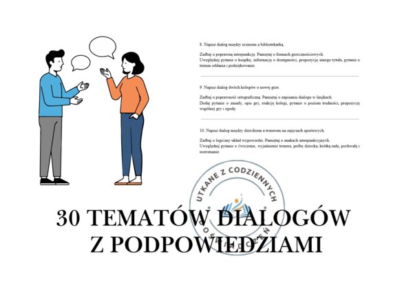 30 tematów dialogów z podpowiedziami