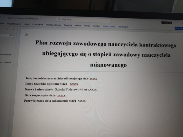Plan rozwoju zawodowego na nauczyciela mianowanego – pedagog specjalny, rewalidacja, współorganizowanie kształcenia