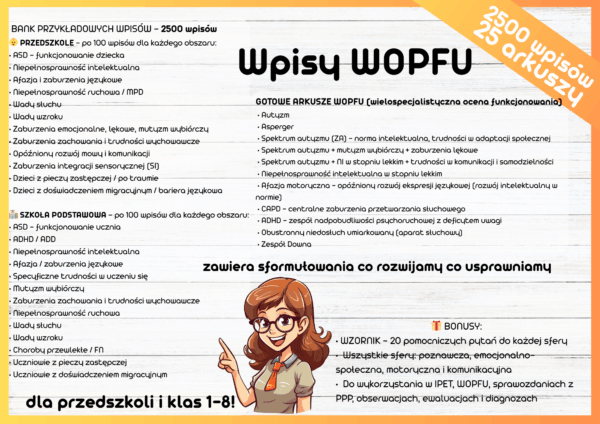 WOPFU: bank wpisów + gotowe arkusze