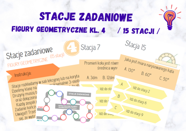Stacje zadaniowe – FIGURY GEOMETRYCZNE klasa 4