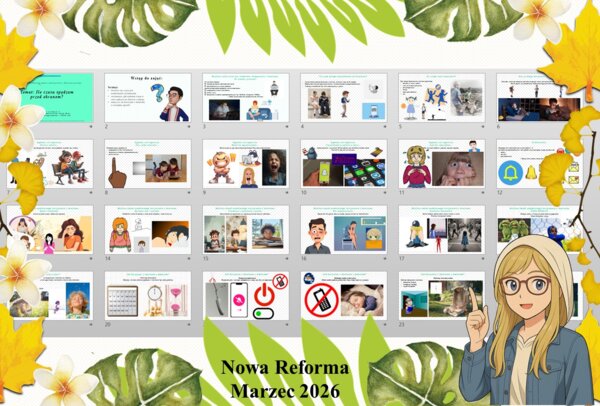 Prezentacja multimedialna w PowerPoint do edycji „Ile czasu spędzam przed ekranem?” wykonana na podstawie podręcznika „Przyroda” Nowa Era. Przyroda 4. Dział „Spotkanie z przyrodą”.