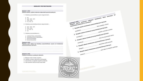 Kartkówka: imiesłowy przymiotnikowe