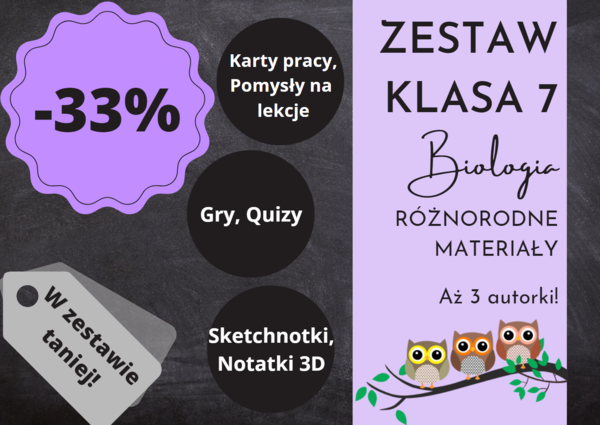 Pakiet materiałów z biologii do klasy 7 – cały rok w jednym zestawie!