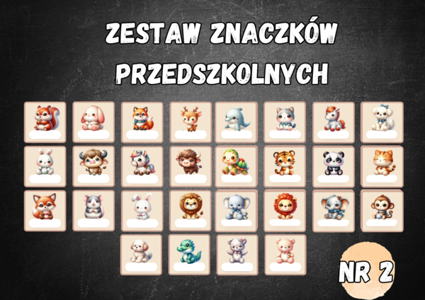 ZESTAW ZNACZKÓW PRZEDSZKOLE