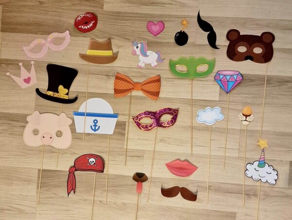 Mega pakiet fotobudka - 400 elementów/rekwizytów