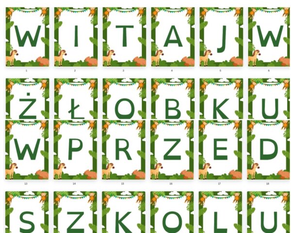 Witaj w żłobku, witaj w przedszkolu - napis girlanda