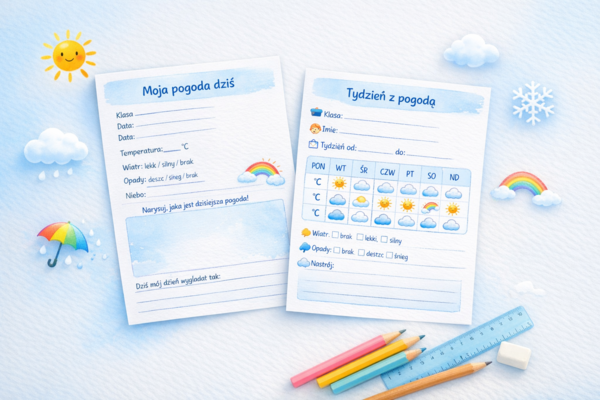 Moja pogoda – plakat do uzupełnienia