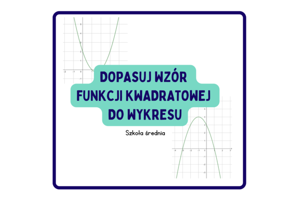 Dopasuj wzór funkcji kwadratowej do wykresu. Szkoła średnia :)