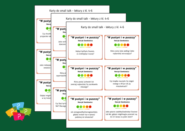 "W PUSTYNI I W PUSZCZY" – Karty do SMALL TALK – lektury – gra