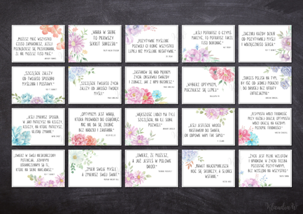 Dzień Pozytywnego Myślenia – plansze z inspirującymi cytatami