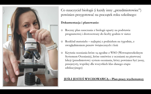Dokumentacja na start roku szkolnego (biologia)