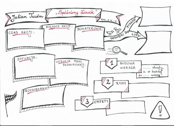 "Spóźniony słowik" - rysunkowa karta pracy