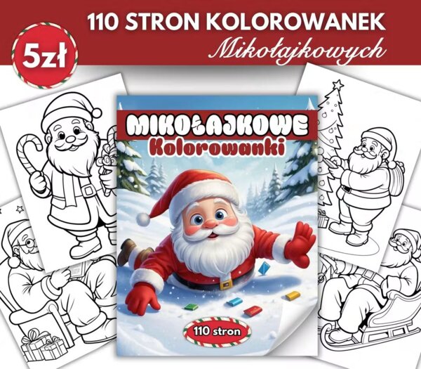 🧑‍🎄Mikołajkowe Kolorowanki Dla Najmłodszych 🎄☃️ 110 stron przepięknych ilustracji ❄️