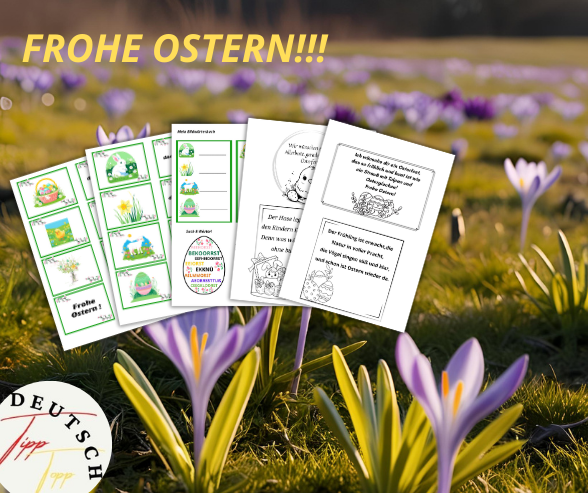 Frohe Ostern!!! -język niemiecki, gra, karty pracy -Poziom A1