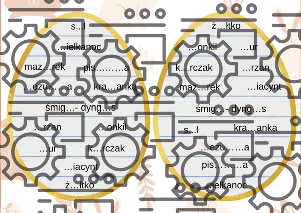 Jajko ortograficzne - uzupełnianka wielkanocna
