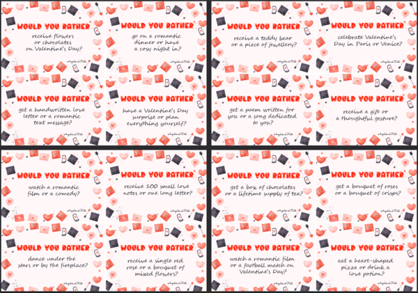 St. Valentine’s Day (Walentynki) Would you rather /48 kart