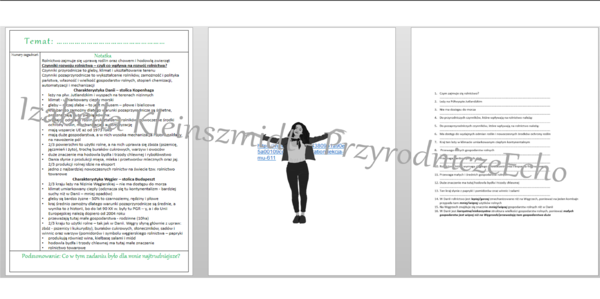 Notatka metodą Cornella i zestaw pytań do niej "Rolnictwo Danii i Węgier". Geografia 6, Dział IV "Gospodarka Europy"