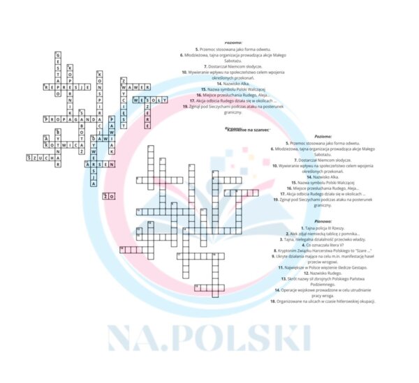 "Kamienie na szaniec" - krzyżówka z kluczem