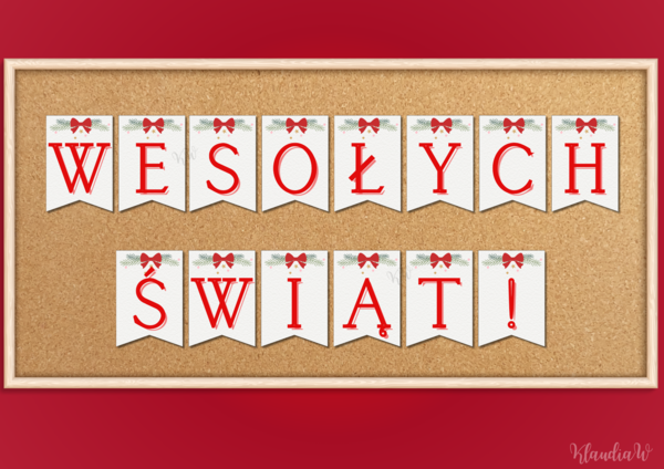 Girlanda „Wesołych Świąt Bożego Narodzenia!”