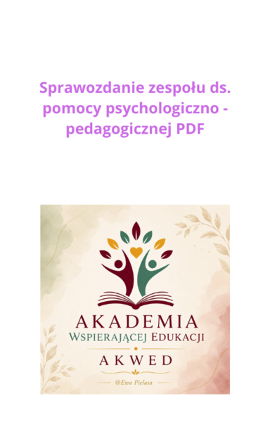 Sprawozdanie zespołu ds. pomocy psychologiczno - pedagogicznej PDF