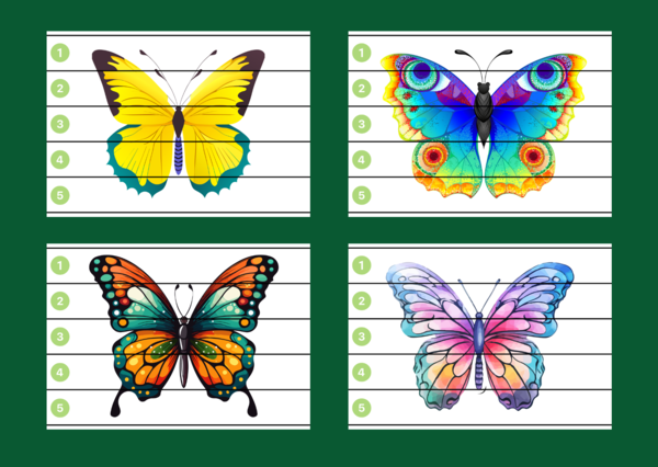 DZIEŃ MOTYLA – puzzle – WIOSNA - biblioteka – świetlica – przedszkole – 12 wersji