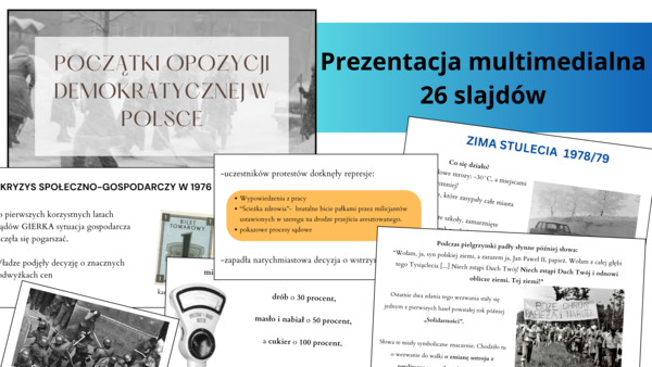 Początki opozycji demokratycznej w Polsce – gotowa prezentacja/ zgodna z podstawą programową, notatka
