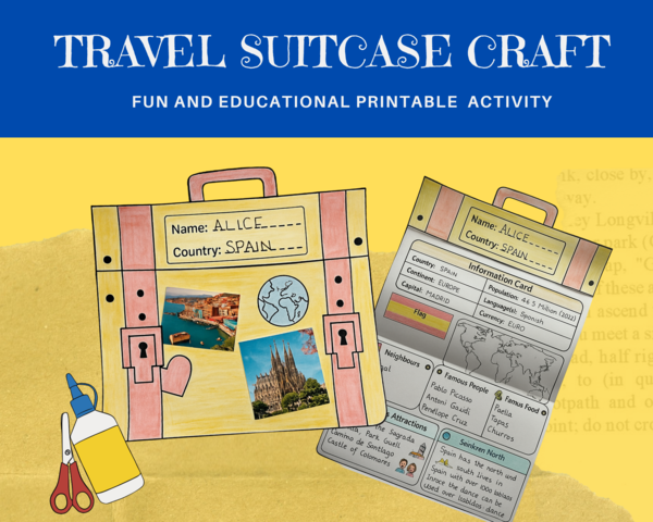 TRAVEL SUITCASE CRAFT – Kreatywna Walizka Edukacyjna o Krajach Świata - projekt plastyczno - edukacyjny o krajach świata na język angielski, CLIL