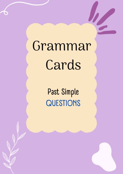 Past Simple/ Karty do mówienia/ Mówienie/ Speaking/ Konwersacje/ Klasy 4-8/ Klasy 4-6/ Klasy 6-8/ SP/ Warm-up/ Rozgrzewka/ Speaking cards/ Gramatyka/ Grammar/ Speaking cards grammar/ Grammar cards/ E8