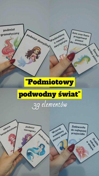 "Podmiotowy podwodny świat" - gra dydaktyczna rodzaje podmiotów części zdania