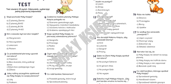 "Mały Książę" Antoine’a de Saint-Exupéry’ego - test znajmości lektury