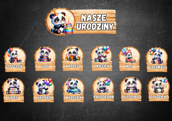 ZESTAW URODZINY PANDY KALENDARZ URODZIN