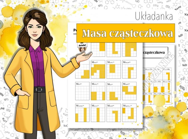Klasa 7 Chemia - Masa cząsteczkowa (Materiały edukacyjne. Układanka)