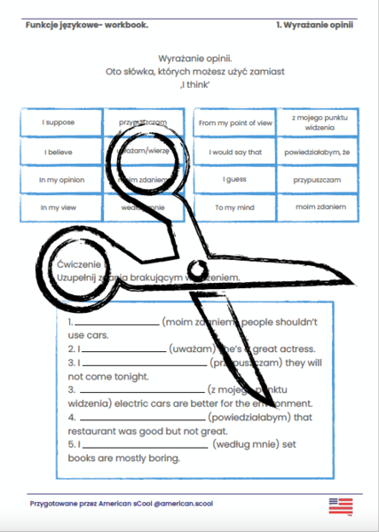 ANGIELSKI- wyrażanie opinii