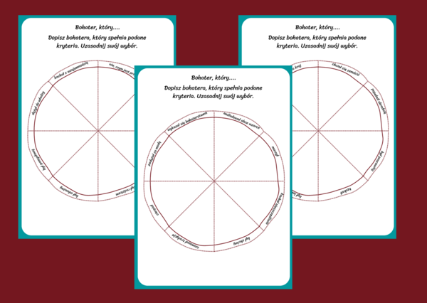 BOHATER, KTÓRY... - układanka - karta pracy - powtórka - klasy 4-8