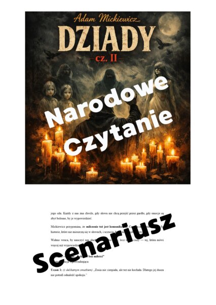 Narodowe Czytanie — „Dziady cz. II” Adama Mickiewicza (Scenariusz uroczystości)