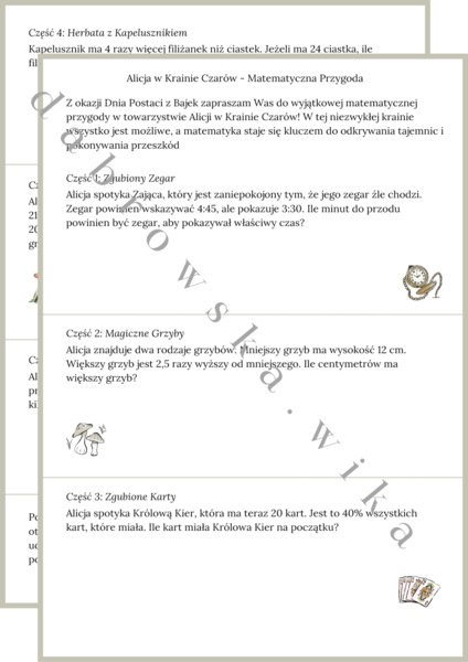 Alicja w Krainie Czarów - Matematyczna Przygoda