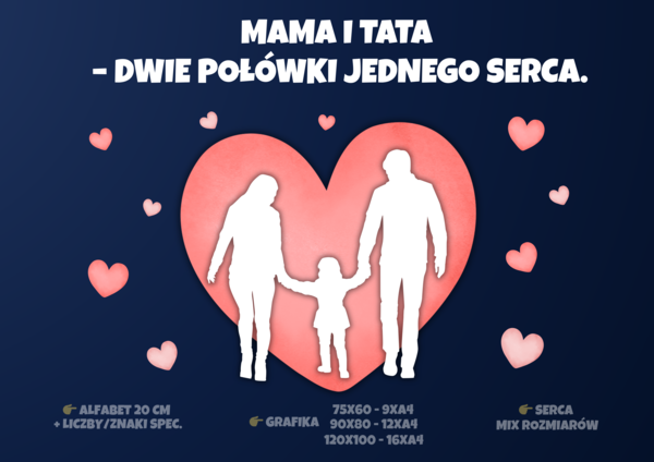 DZIEŃ RODZINY DEKORACJA 2 + DOWOLNY NAPIS