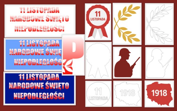 Święto niepodległości - napis plus szablony