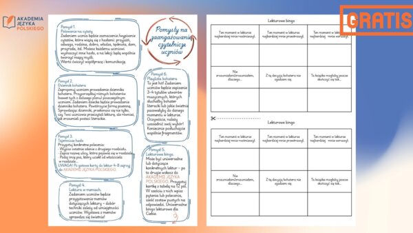 Gratis! Pomysły na zaangażowanie czytelnicze uczniów 4-8 plus Lekturowe bingo