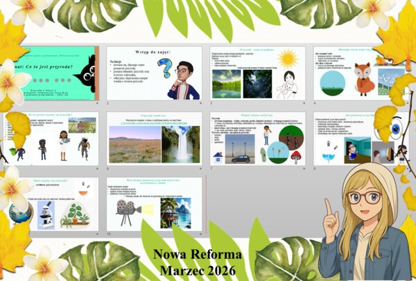 Prezentacja multimedialna w PowerPoint do edycji „Co to jest przyroda?” wykonana na podstawie podręcznika „Przyroda” Nowa Era. Przyroda 4. Dział „Spotkanie z przyrodą”.